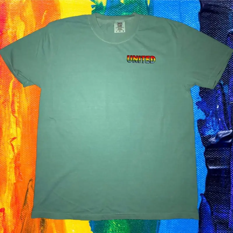 Green Represents Nature UNITED T-Shirt - Colorful Design Featuring the Word United