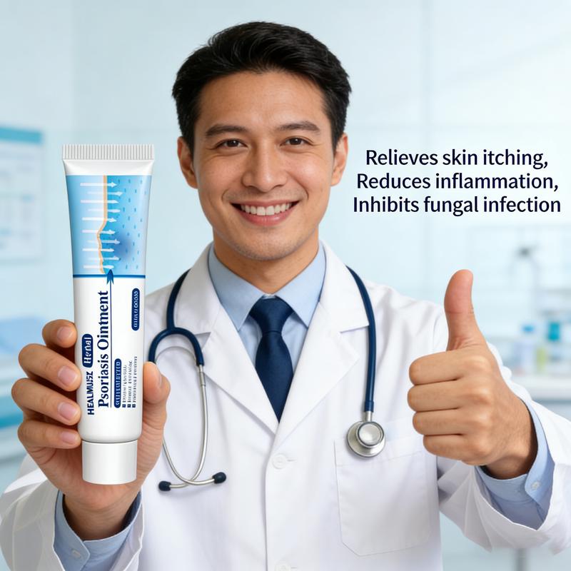 Extra Strength Psoriasis & Antifungal Cream 100% Natural Plant Extracts Fast Acting Relief for Itchy Red Dry Skin Fights Psoriasis Tinea Athlete's Foot Ringworm Deep Skin Repair Non-Recurring Safe for All Skin Types 20g Tube