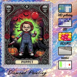 5D-DIY, high-grade velvet canvas, diamond art, diamond painting kit, horror, plush AB diamonds, fairy dust diamonds, crystal diamonds, perfect home decoration, handmade diamond art painting kit, special craft diamond art kit.