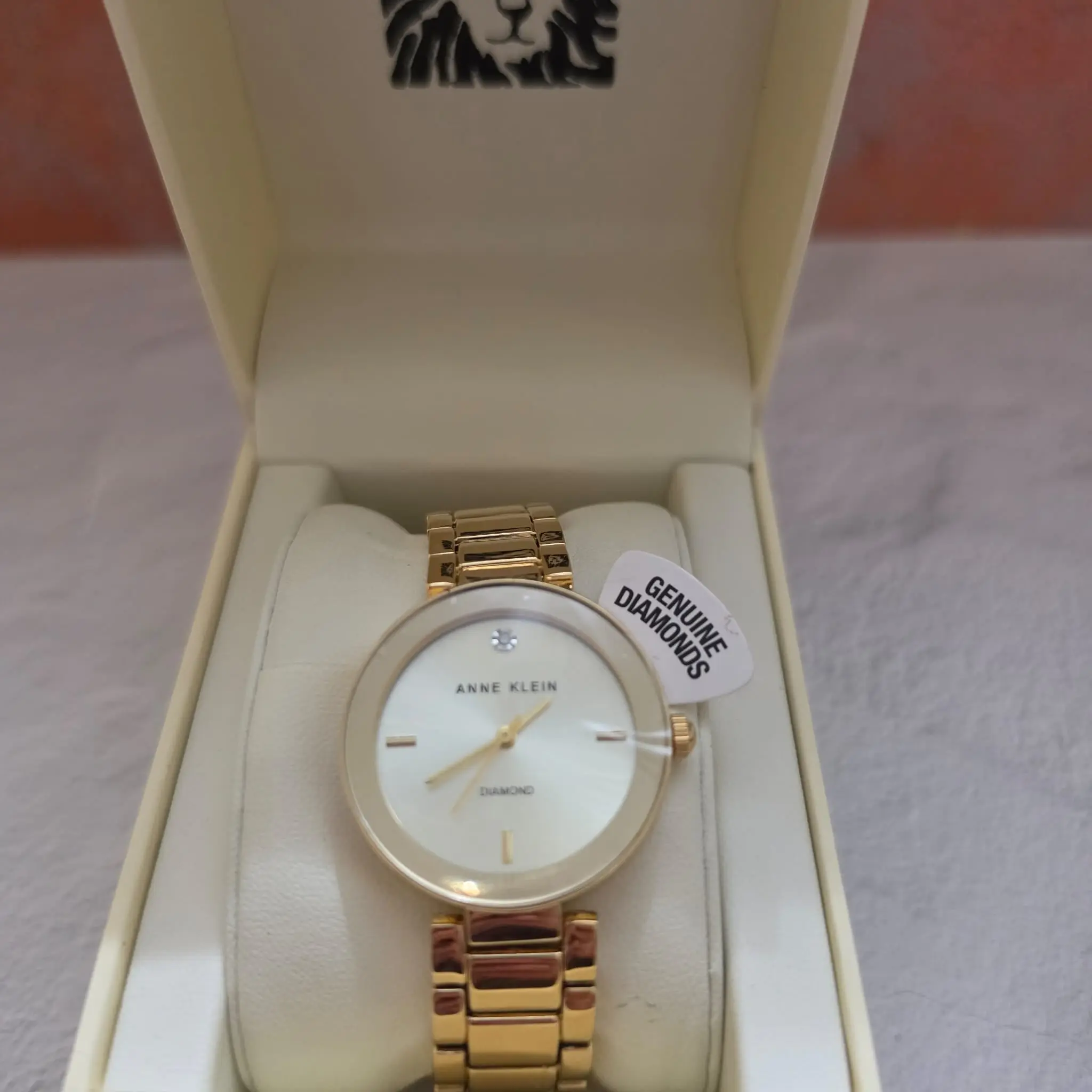 Anne Klein Diamond Watch Gold Tone