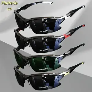 4-Pack Trendy Polarized Sunglasses – Men & Women Rimless Sports Glasses for Travel, Fishing, Golf, Running, Driving, Baseball | Oversized Square & Cat Eye Frames, Lightweight, Windproof, UV Sun Protection