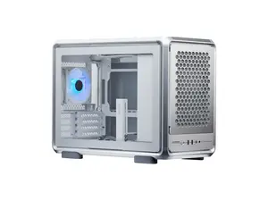 Cooler Master MasterFrame 400 mATX Modular PC Case - Micro-ATX/Mini-ITX, Aluminum Open Frame Chassis, 1 x ARGB Fan Preinstalled, 390mm GPU, 360mm Radiator Support, Silver