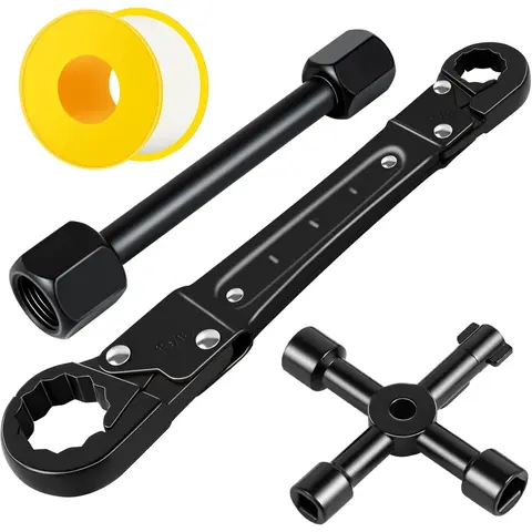 Angle Stop Wrench Kit - Adjustable Wrench Set, Multifunctional Plumbing Tools, Corrosion Resistant Hand Tool for Quick Install of Angle Stop Supply Nuts