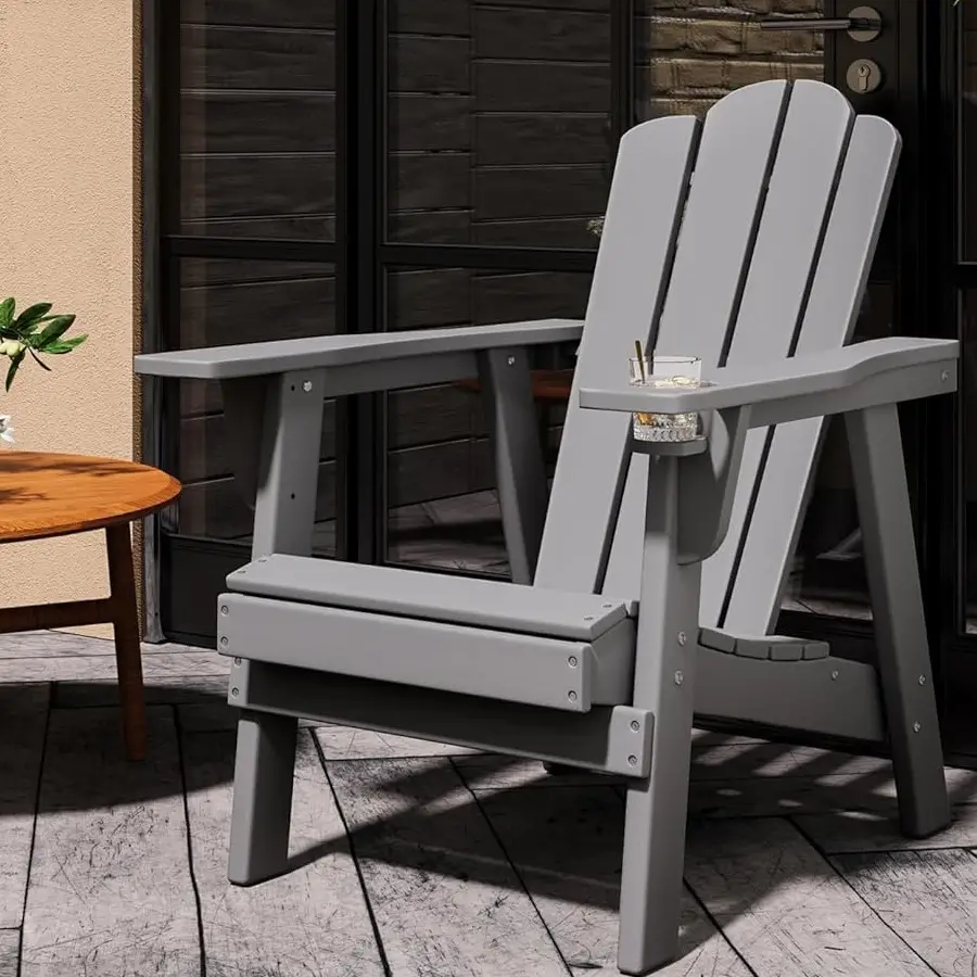 【FathersDayGift】Multicolor Adirondack Chair - HDPE polyethylene wood, patio outdoor chair for lawn, backyard, garden, camping - Easy to install