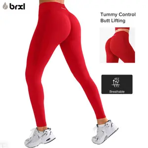 BRXL【Discount for live】Butt Lifting Tummy Control Leggings for Womens High Waisted No Front Seam Stretchy Gym Pilates Yoga Leggings-brxl-1