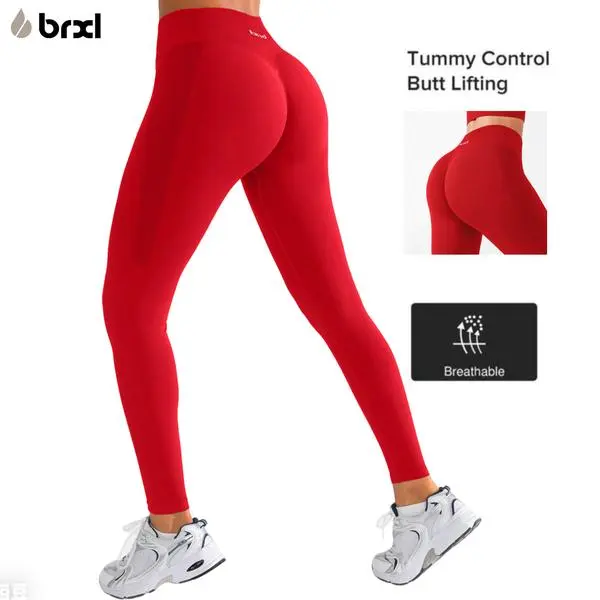 BRXL BrxlGrit【Discount for live】Hip Lifting Tummy Control Leggings for Womens High Waisted No Front Seam Stretchy Gym Pilates Yoga Leggings-brxl-1