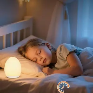 Rechargeable Silicone Baby Egg Night Light, Multi-Color Dimmable with 1H Timer for Breastfeeding & Nursery