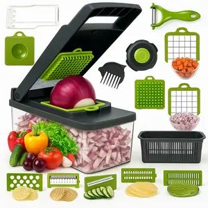 14 in 1 Multifunctional Vegetable Chopper Durable Slicer with Additional Tools for Chopping Slicing and Peeling
