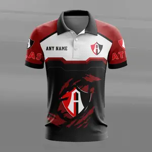 LIGA MX Atlas F.C Personalized Name MultiColor Polo Design ST2603
