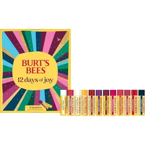 Burt’s Bees 12 Days of Joy Advent Calendar – 12 Surprise Lip Balms with Juicy Cherry, 24-Hour Moisture, 100% Natural Origin Beeswax, 12 Tubes x 0.15 oz