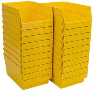 Quantum Storage Systems Hopper Shelf Bin Organiser - Home Supplies Rectangle Plastic Bin, 8-3/8" w x 11-5/8" d x 6" h Yellow Polypropylene, 50 Lb Capacity QSB207YW