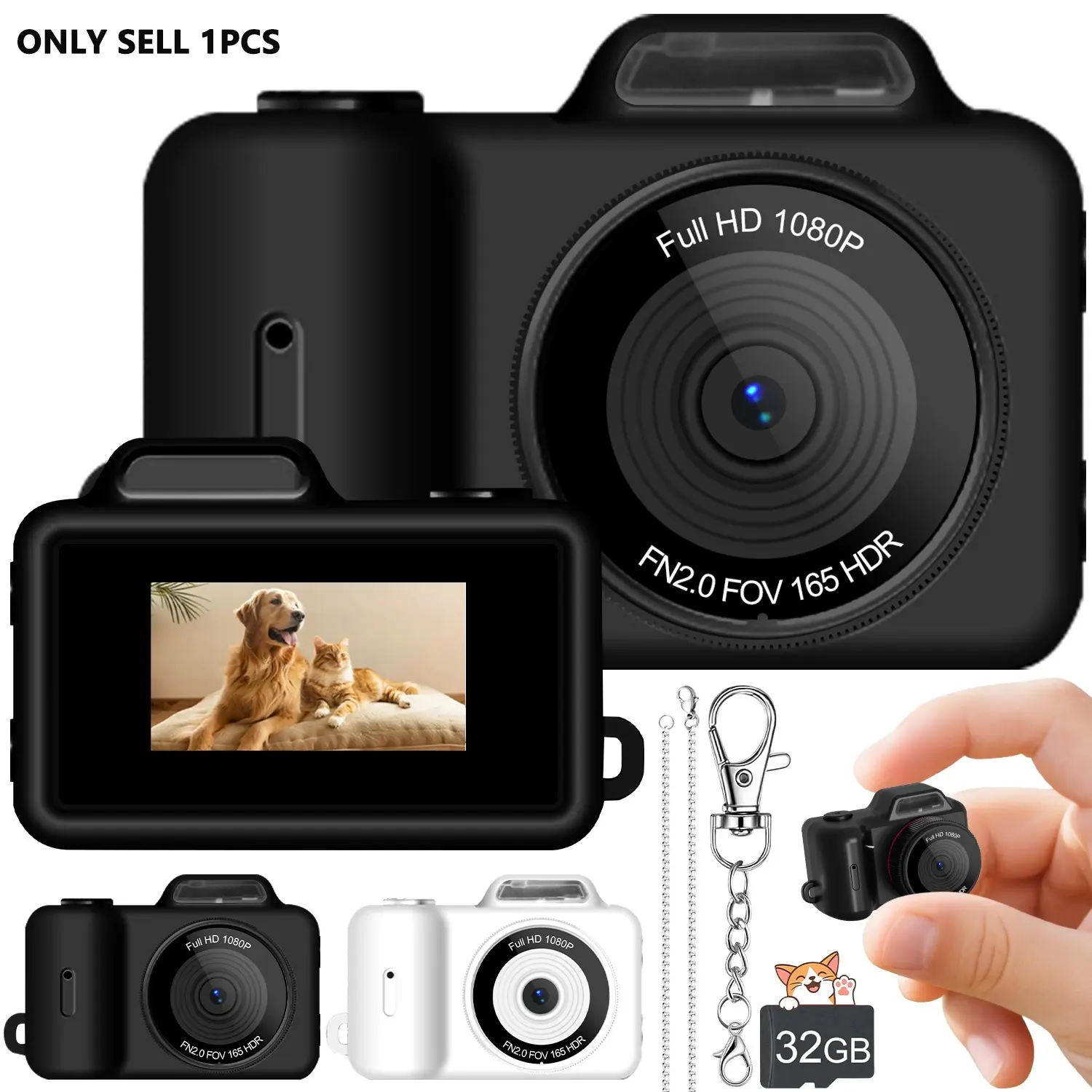 HD CCD Digital Camera with 0.96" Display – Compact Vintage Camera for Adults & Teens, HD Video Recording & Digital Zoom – Portable Travel Camera, USB Charging, Memory Card Option – for Vlogging, Daily Photography & Retro Gift