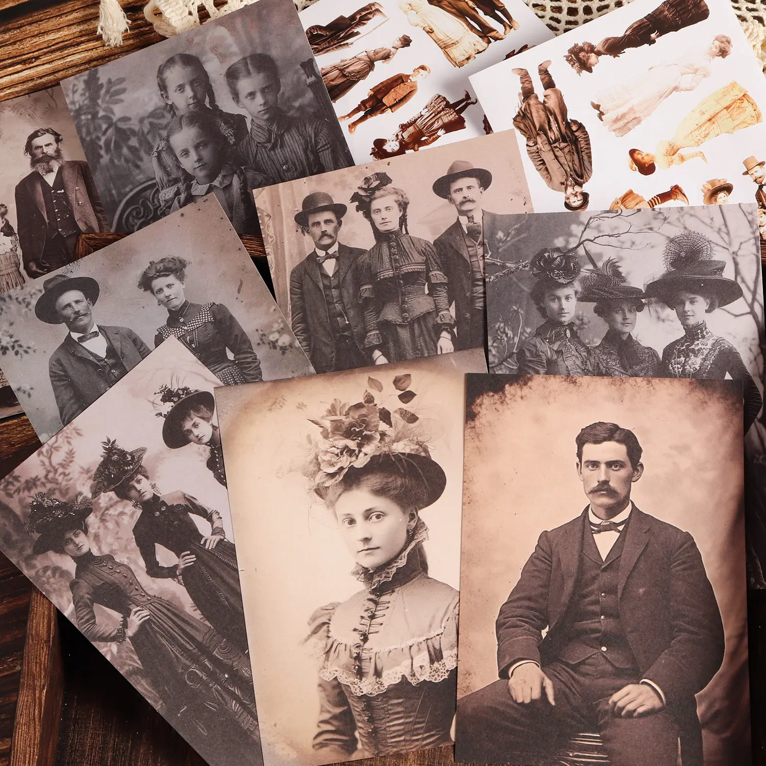 JAIIMAN 64pieces (32papers and 32stickers)Victorian Era Photography Style Stories DIY Decoupage Art Craft Paper Kit, for Wedding, Scrapbooking Supplies, Anniversary Decorations, Paper Craft, Picture Frame Decoration, Journaling