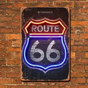 Aluminum Highway Sign Vintage Wall Decor, American Interstate Garage Decoration, Man Cave Bar Gift, Ideal for Road Trip Enthusiasts