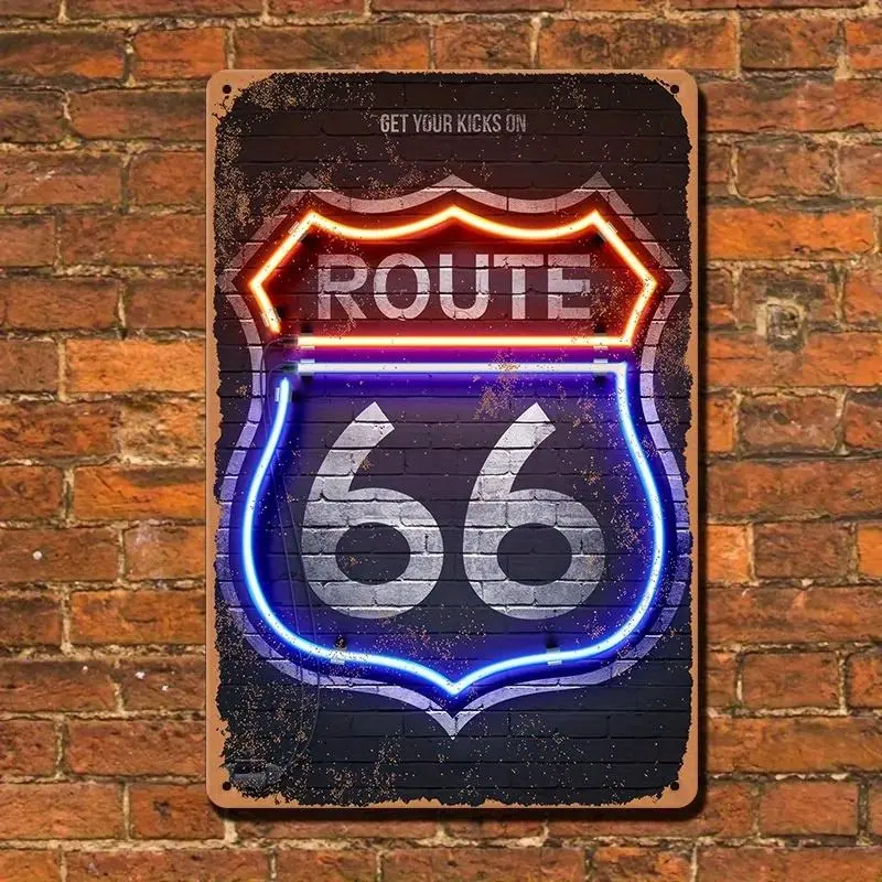 Aluminum Highway Sign Vintage Wall Decor, American Interstate Garage Decoration, Man Cave Bar Gift, Ideal for Road Trip Enthusiasts, Home Decoration
