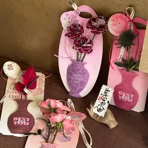 Single Vase Flower Packaging Box Portable Rose Box Carnation Packaging Cardboard Bouquet Wrapping Paper Box DIY Creative Gifts