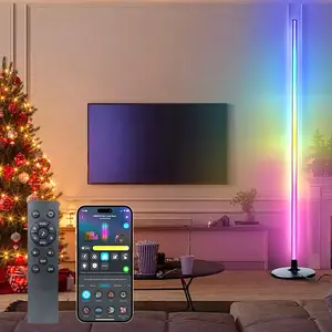 RGB Corner Floor Lamp Music Sync Changing LED Corner Lamp with Remote & APP Control Smart Modern Floor Lamp