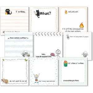 9 count Funny Notepads 3" x 3" Self-adhesive Note Pads Fun Memo for Work Office School  Supplies - 450 Sheets  Cute Sticky Notes