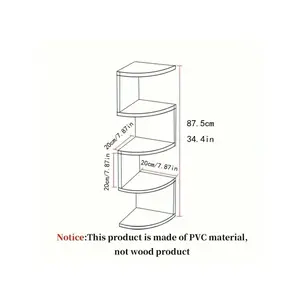 A5-Tier Corner Floating Shelf - Wall Mounted Storage Rack For Bathroom, Bedroom, Living Room, Office & Hallway DecorRoom Decor