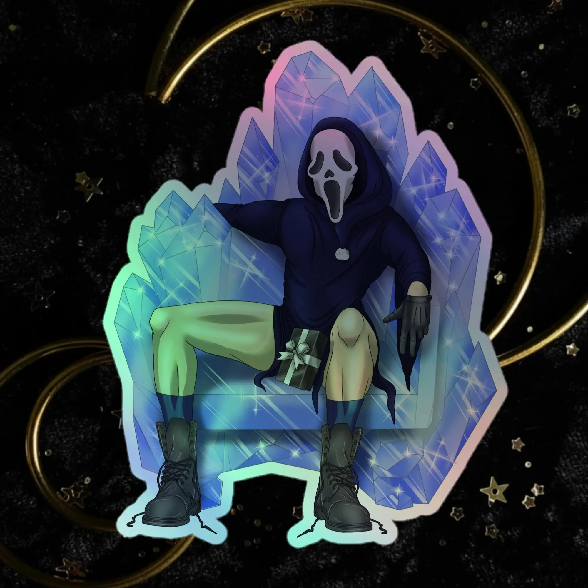 Ghostface Christmas Ice Throne Holographic stickers