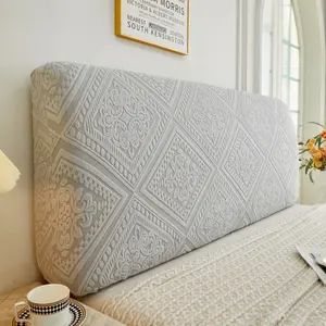 Vintage Carved Texture Bed Head Cover, Full Coverage Dustproof Washable Soft Back Cushion, Universal Multi-Size Bed Head Protector, Durable Bedding Accessories
