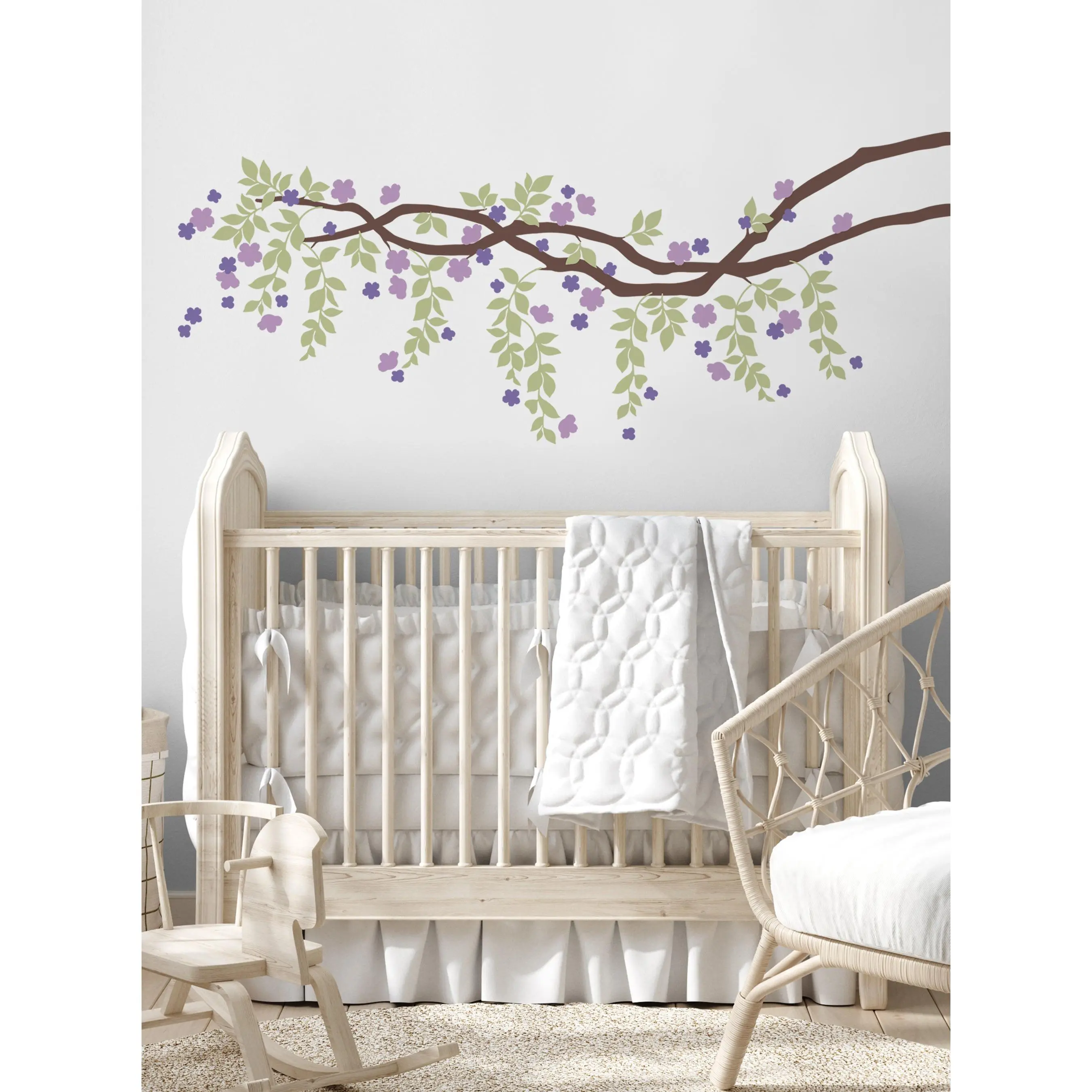 Cherry Blossom Branch Vines Decorative Sticker, Home Decor Stickers for Room Decor