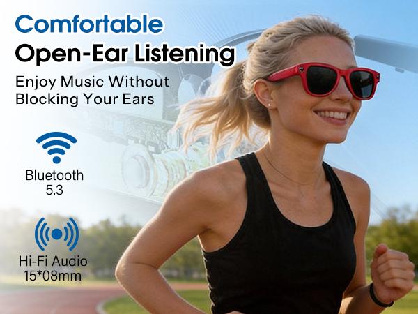 [Spring Deals] Coucur G1 AI 2026 Smart Glasses with Charging Case, 8MP HD Camera Glasses for Men Women, 1200P Video Recording, Open-Ear Bluetooth Glasses for Audio with AI Translation/Voice Control