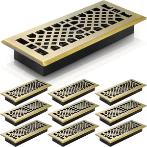 10 Pack 4x12 Inches Heavy Duty Walkable Floor Register, Adjustable Airflow, Tool-Free Installation, Decorative Floor Vent Covers for  and Shopping Mall, Bronze