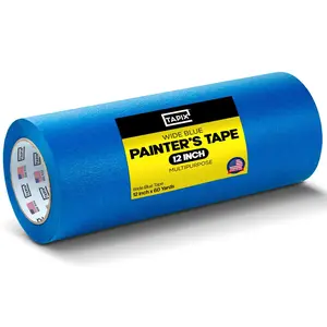 Wide Blue Painters Tape, 12 inch x 60 Yards, 3D Printing Tape, Easy Clean Removal up to 21 Days, Masking Tape