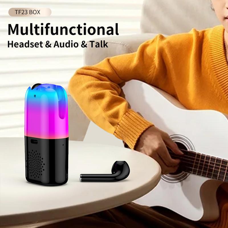 Wireless Earbuds with Colorful Lighting Effects Compact Size, Big Sound Hi-Fi Speaker Earbuds comfortable call