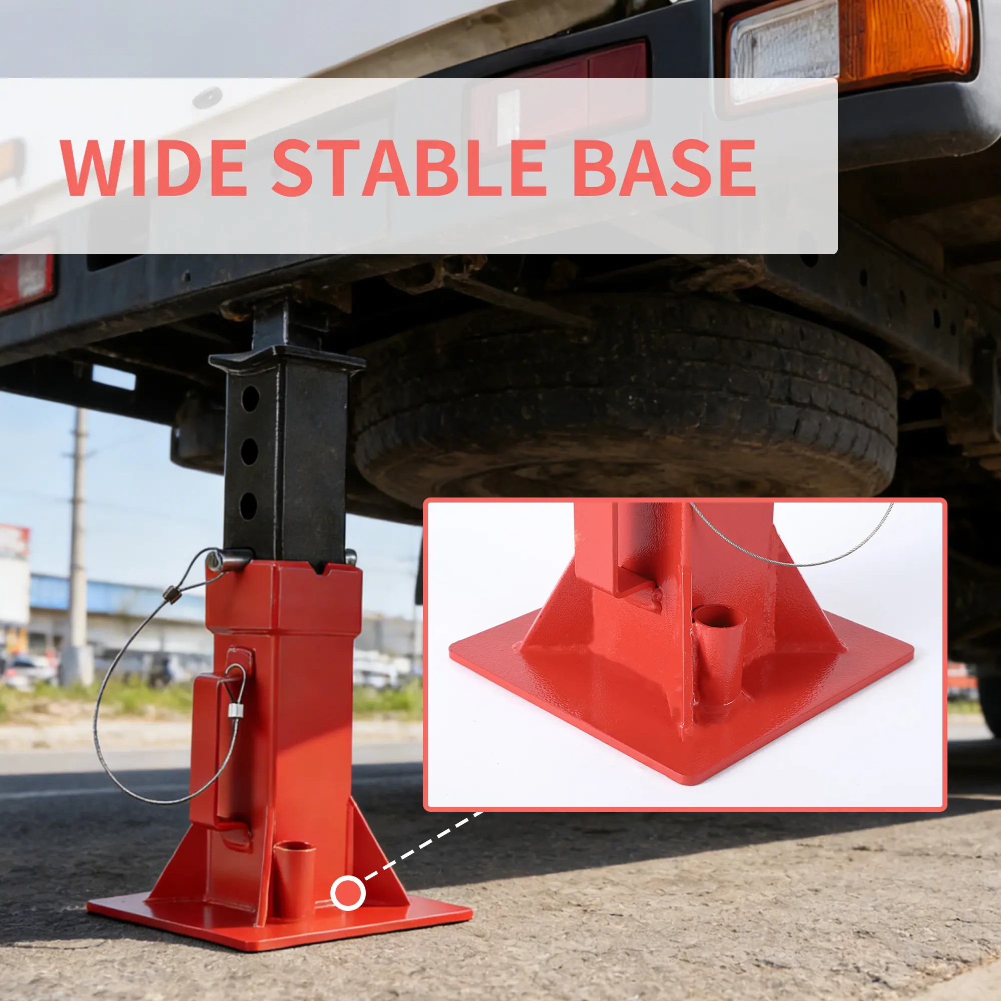 Heavy Duty 12 Ton Pin-Type Jack Stands, 2 Pack for Cars, Trucks, SUVs, Trailers – Black+Red Adjustable Height 11"-18.5" – Quick-Release Lock – Professional Support