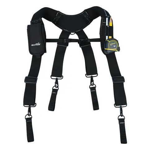 MELOTOUGH Work Belt Suspender Tool Belt Suspenders Bag Suspenders for Men Heavy Duty with Gel Shoulder Pad Detachable Phone Holder for Construction/Electrician/tool  belt Heavy-Duty Leather Heavy Duty suspender Heavy Duty multi-functional tool tool  vest,
