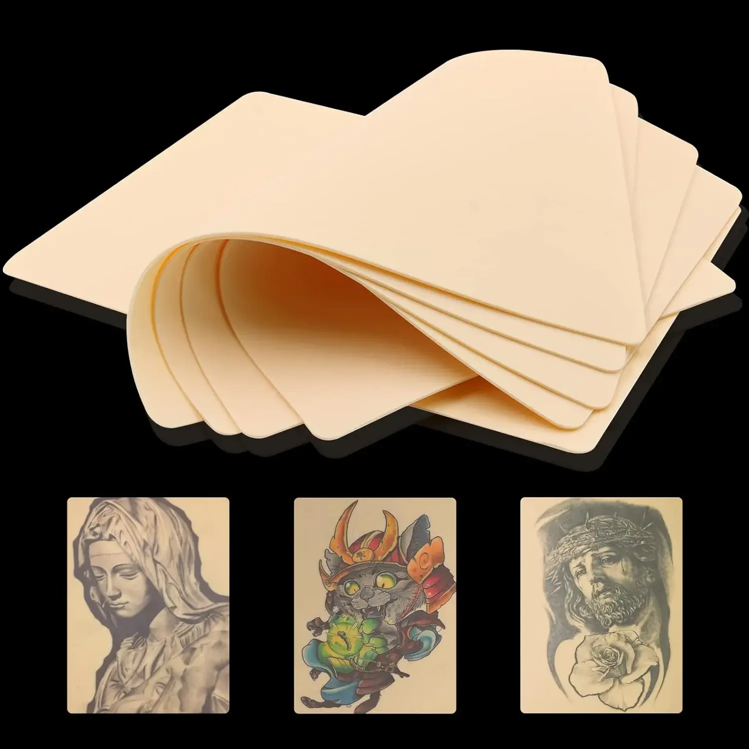 Cosmetic Tattoo Practice Fake Skin Kit - Tattoo Equipment Supply, Realistic Feel, Practice Designs, Skill Building, Basic Tool for Beginner Youth