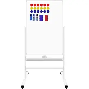 Whiteboard Mobile Dry Erase Board with Stand 40"x28" Double Side Rolling Whiteboards  Wheels for , Office & School