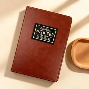 One Minute With God for Men Devotional Book, 365 Daily Devotions for Men, Christian Inspirational Journal, Brown Faux Leather Cover Daily Faith Prayer Guide for Men