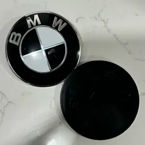 BMW Black and White 82mm Emblem Hood & Trunk Badges for M3 M4 X5 X3 - Easy Installation, Universal Fit, Stylish Upgrade
