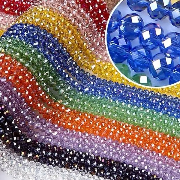 【C003】DIY 6mm 400 pcs flat crystal faceted glass beads Porcelain beads bracelet kit jewelry making