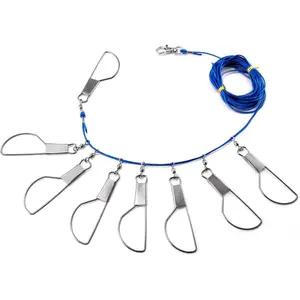 Fish Stringer 16ft/6.5ft, Fishing Stringer with Stainless Steel Swivels Snaps Lock and Heavy Duty Ground Pillar, Fishing Gear for Trout Bass Salmon Walleye