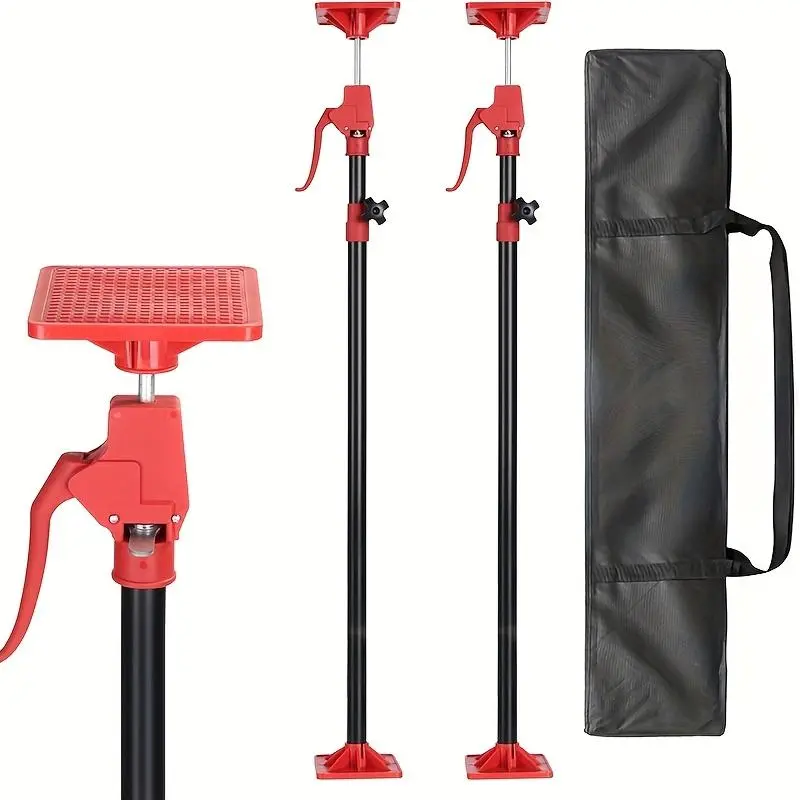 2-Pack Heavy Duty Plastic Cabinet Jacks, 78LB Each Lift Capacity, Telescopic Poles with Height Adjust (45-114 Inches), Sturdy Base Third Hand Support System for Bathroom Cabinets, DIY Projects, Professional Installation