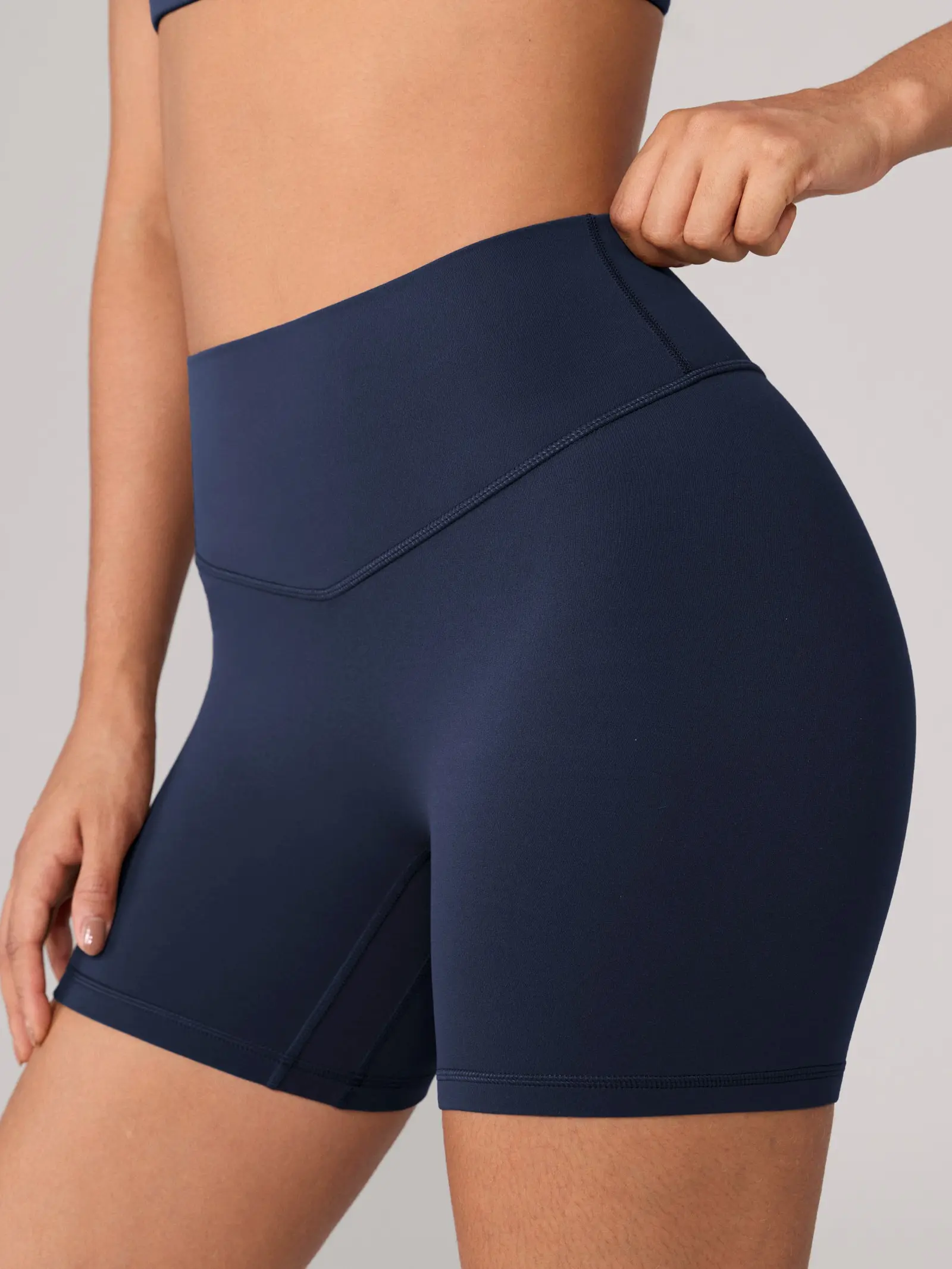 UNISSU Hugluxe No Front Seam Hidden Scrunch Butt Biker Shorts 5" High Waisted Workout Buttery Soft Gym Booty Sculpt Pants