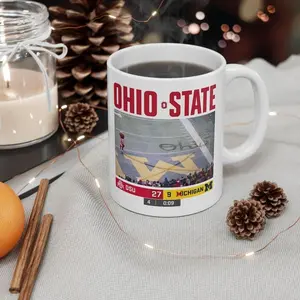 Brutus Ohio State Snow Fan Football Mug, Brutus vs Michigan Coffee Mug