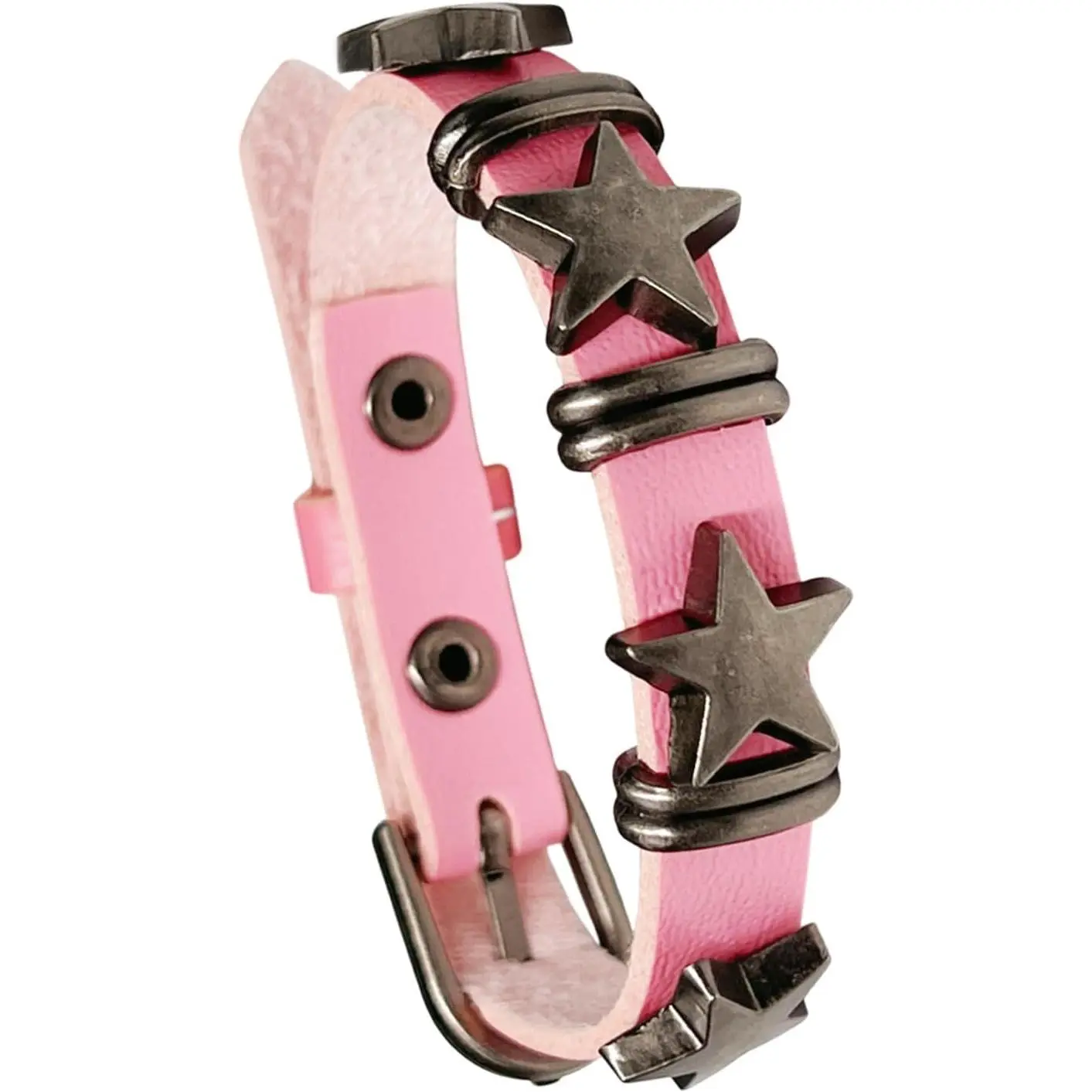 POYAMUSE Punk Star Leather Cuff Bracelet Adjustable Star Studded Wristband Gothic Rock Accessory
