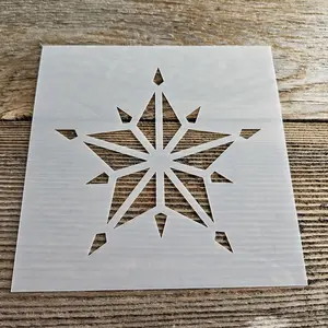 Shining Star Stencil Reusable Cookie Decorating Craft Painting Windows Signs Mylar Many Sizes Christmas Winter Decorative Star Added Points 6"