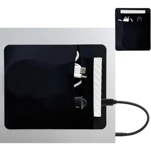 2-Pocket SSD Holder for Laptop,Adhesive Pouch,Portable Hard Drive Sleeve for Laptop,Compatible with External 2.5" HDD, Magic , Externa Hard Drive,USB  and  Holder - Black