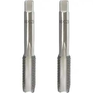 2 count M8x1.25 Metric Hand Tap, HSS Right Hand M8 x 1.25mm Taper & Plug Thread Tapping Tool