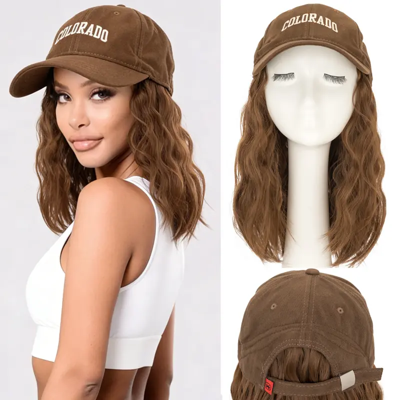 Baseball cap with bob brown style hair NWT Bob in Baseball Cap Hairstyles: Try the Best Bob Cut with a  main image 3