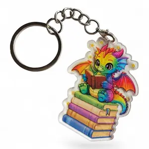 Book Dragon Keychain