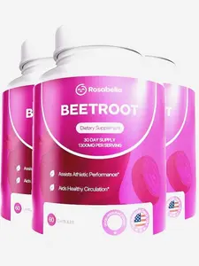 3-Pack Rosabella Organic Beetroot 1300mg Heart Health Supplement