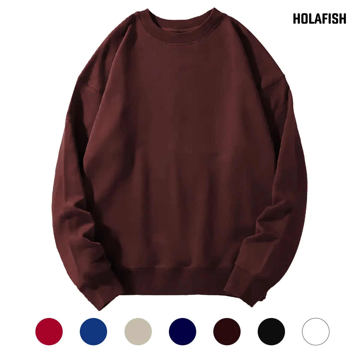 Holafish Women's Oversized Crewneck Sweatshirt, Comfy Casual Fleece Pullover with Long Sleeves for Fall Fashion, Casual Pullover Hoodies, Long Sleeve