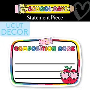 Bright Rainbow Composition Notebook Statement Piece | School Days
